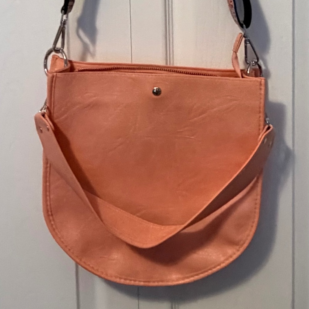 Ahdorned Peach Crossbody Handbag NEW